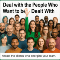 Deal With the People Who Want To Be Dealt With program banner featuring Chris Scappatura’s leadership and dental development training