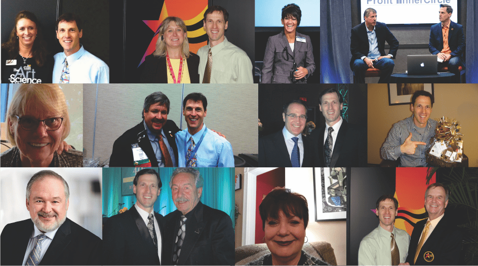 Photo collage of meeting planners from events where Chris Scappatura delivered seminars, workshops, and keynote talks.